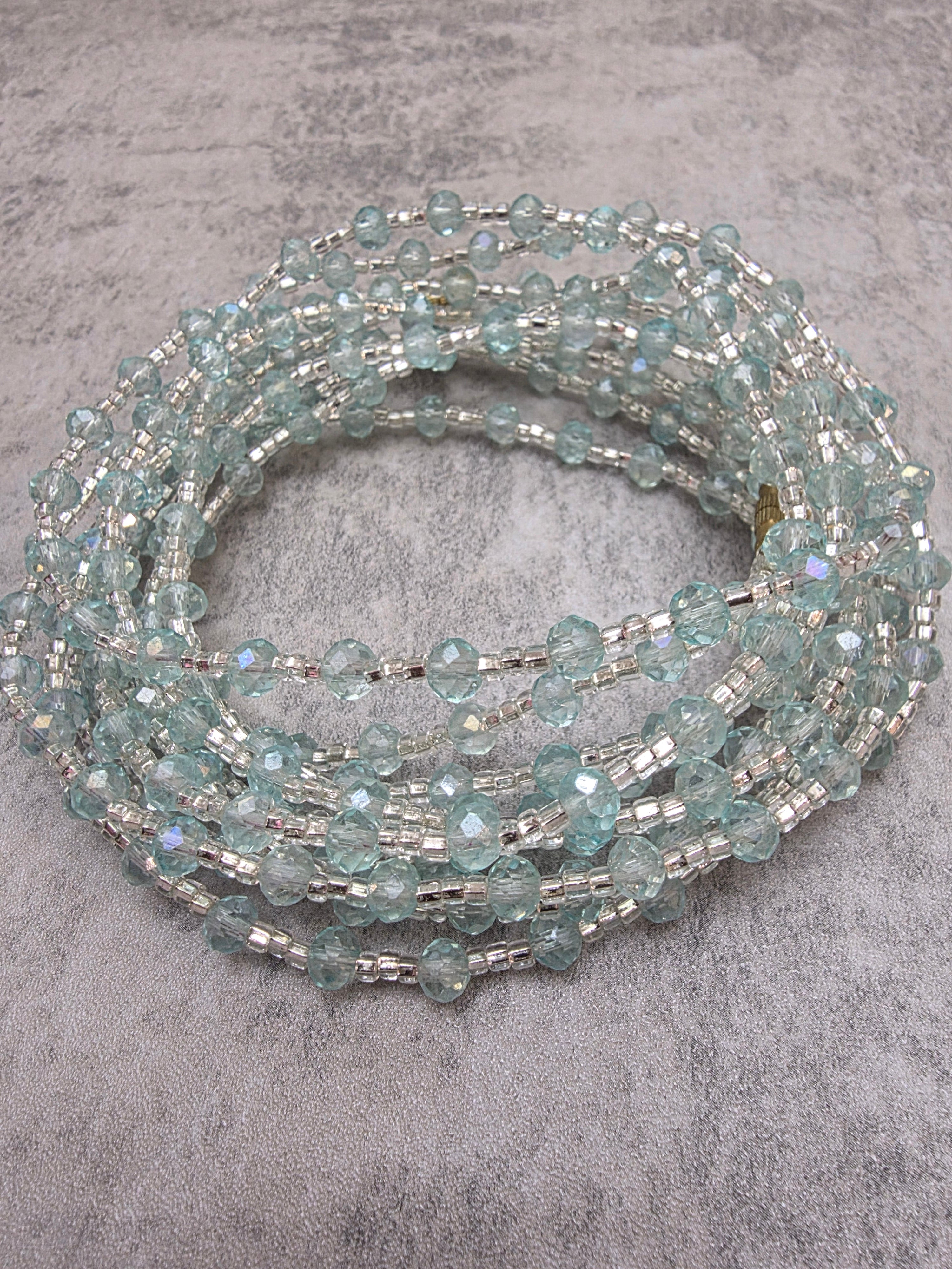 Clear Ice Waist Beads