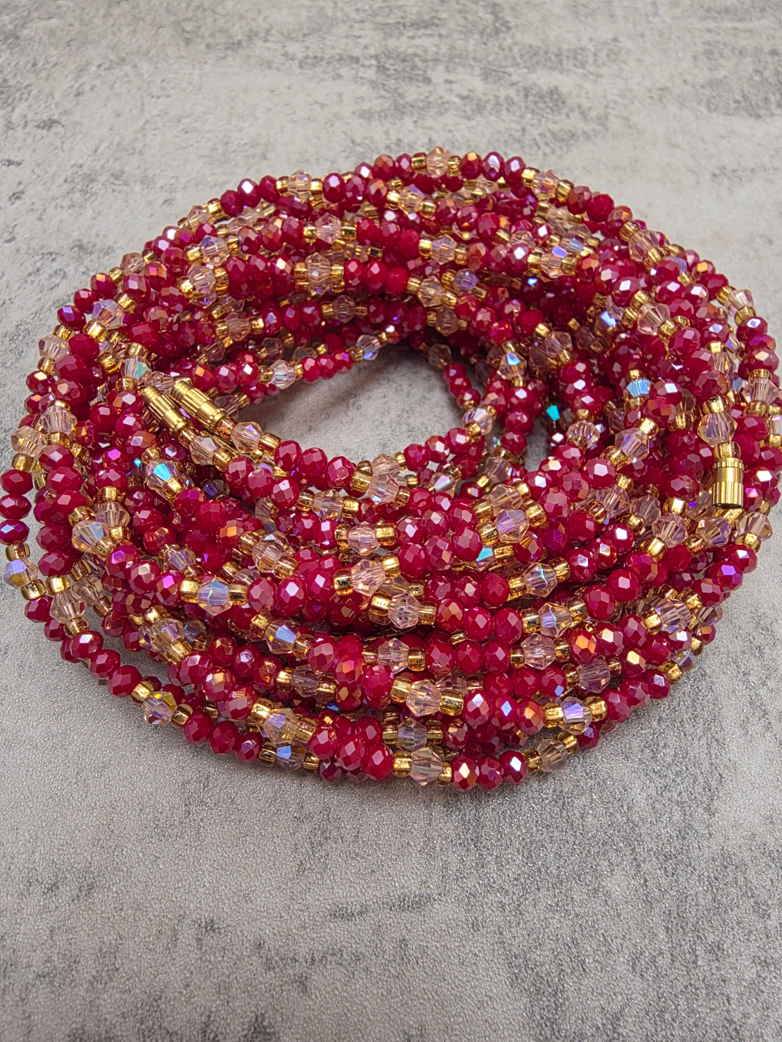 Crimson Luxe Clasp Waist Beads