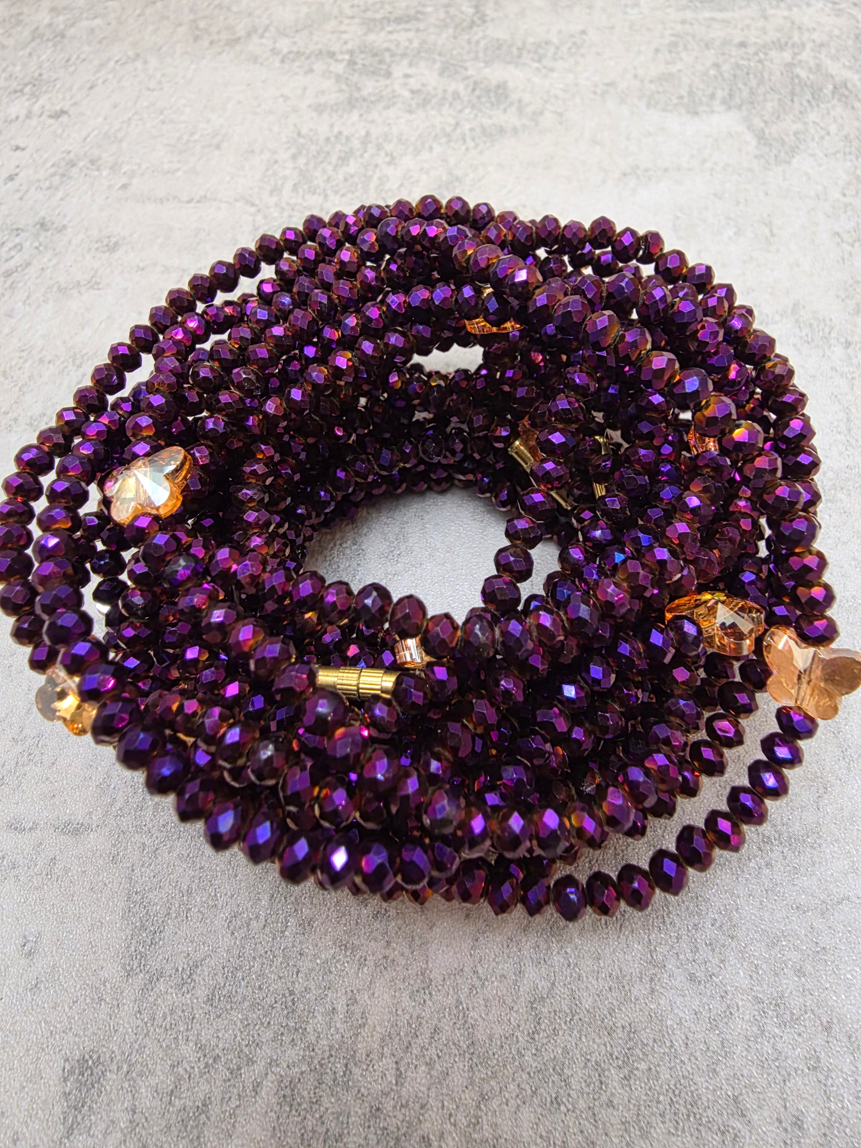 Midnight Plum Clasp Waist Beads