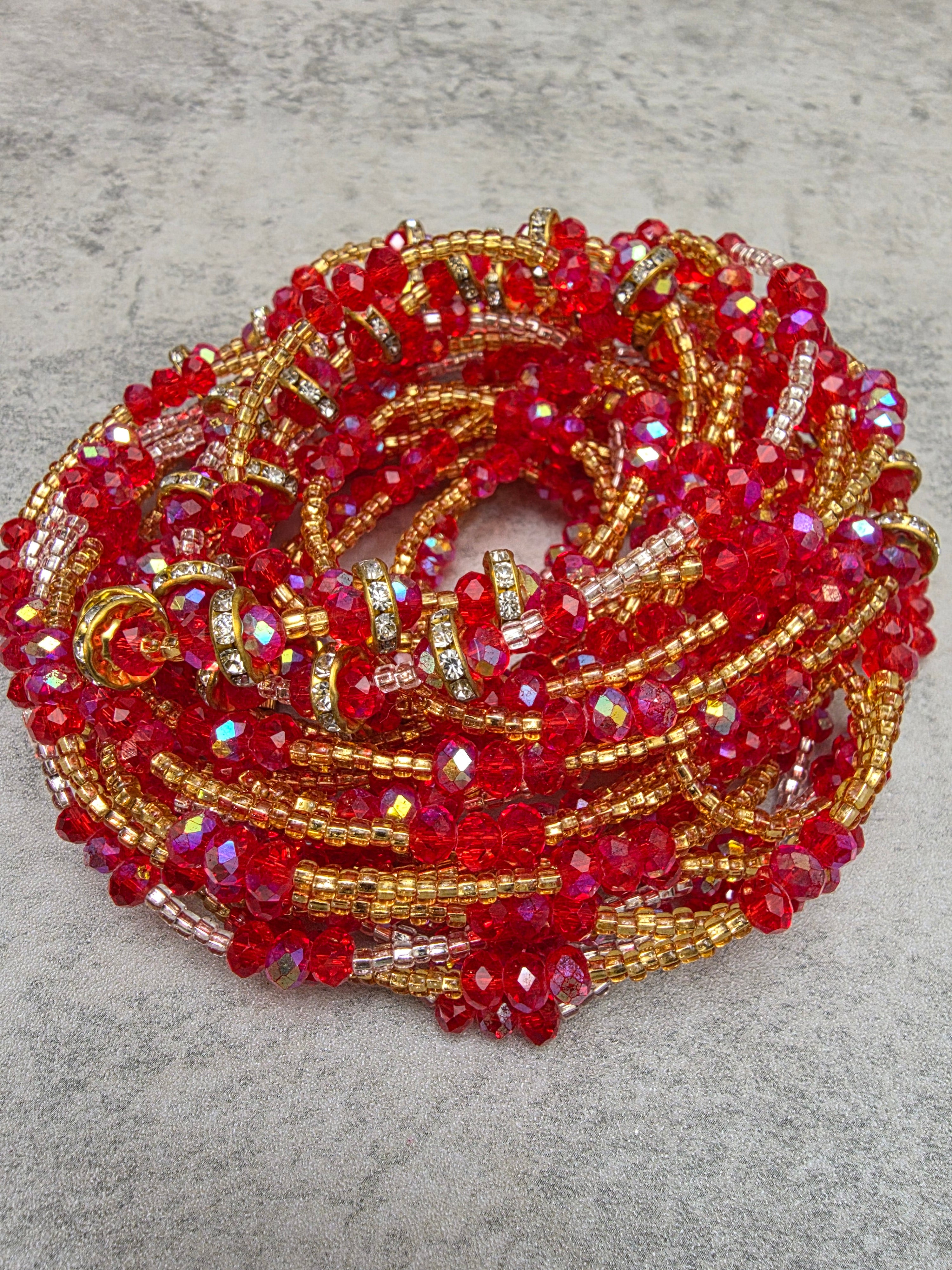 Ruby Gold Waist Beads