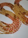 Scarlet Gold Waist Beads