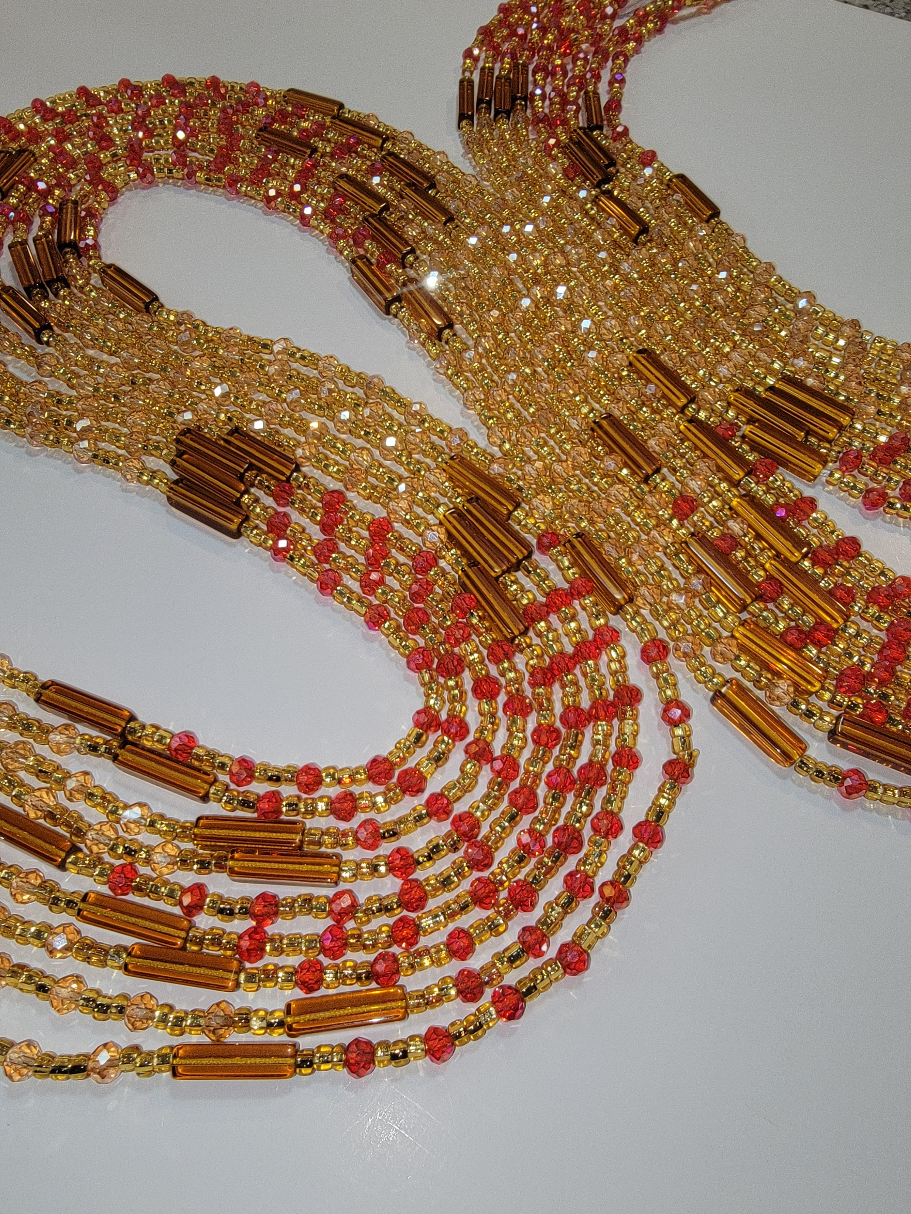 Scarlet Gold Waist Beads