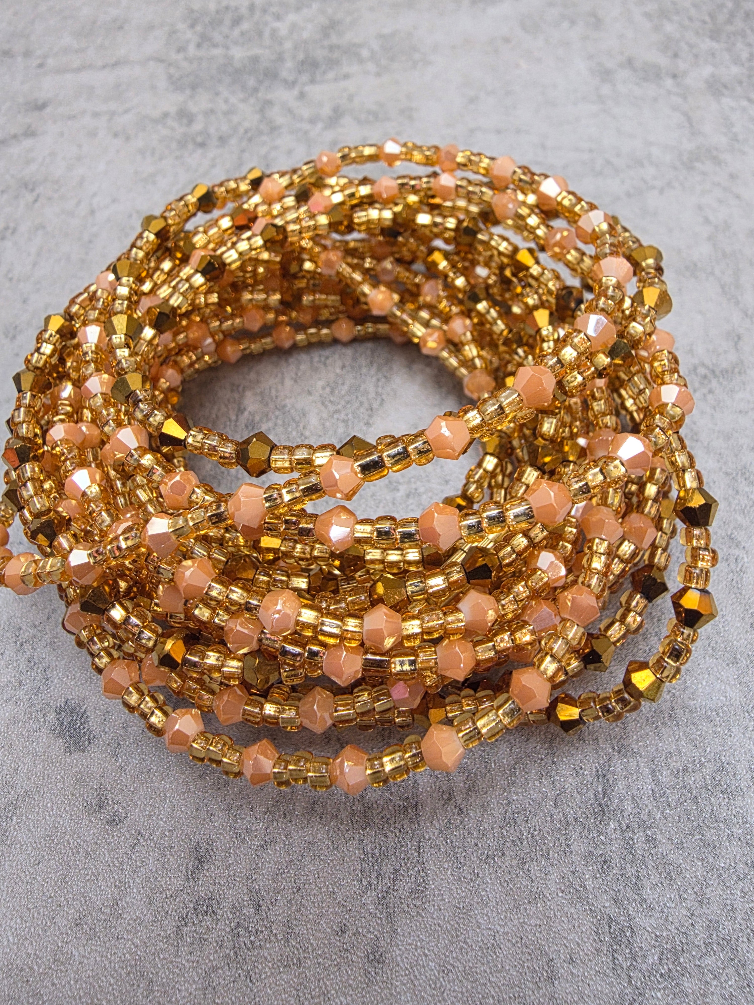 Soft Gold Crystal Waist Beads
