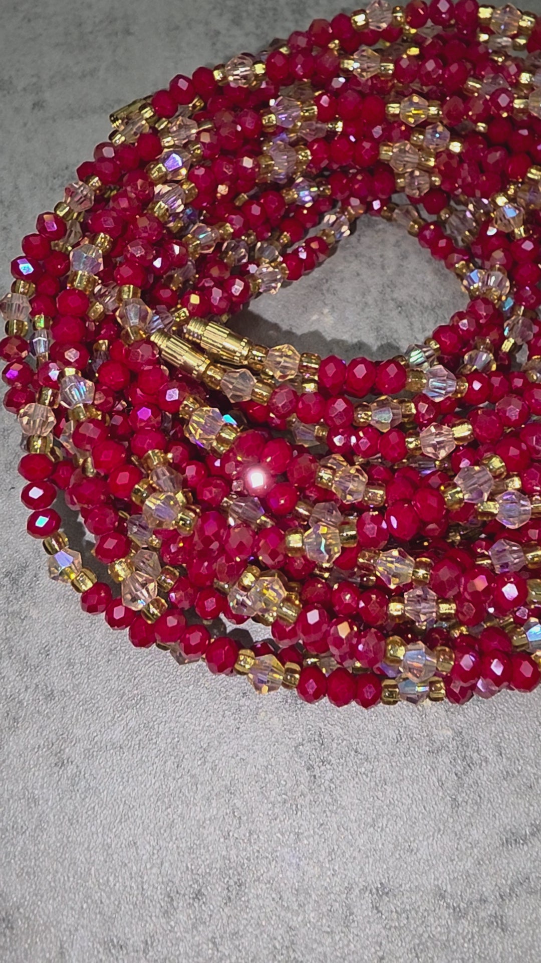 Crimson Luxe Clasp Waist Beads