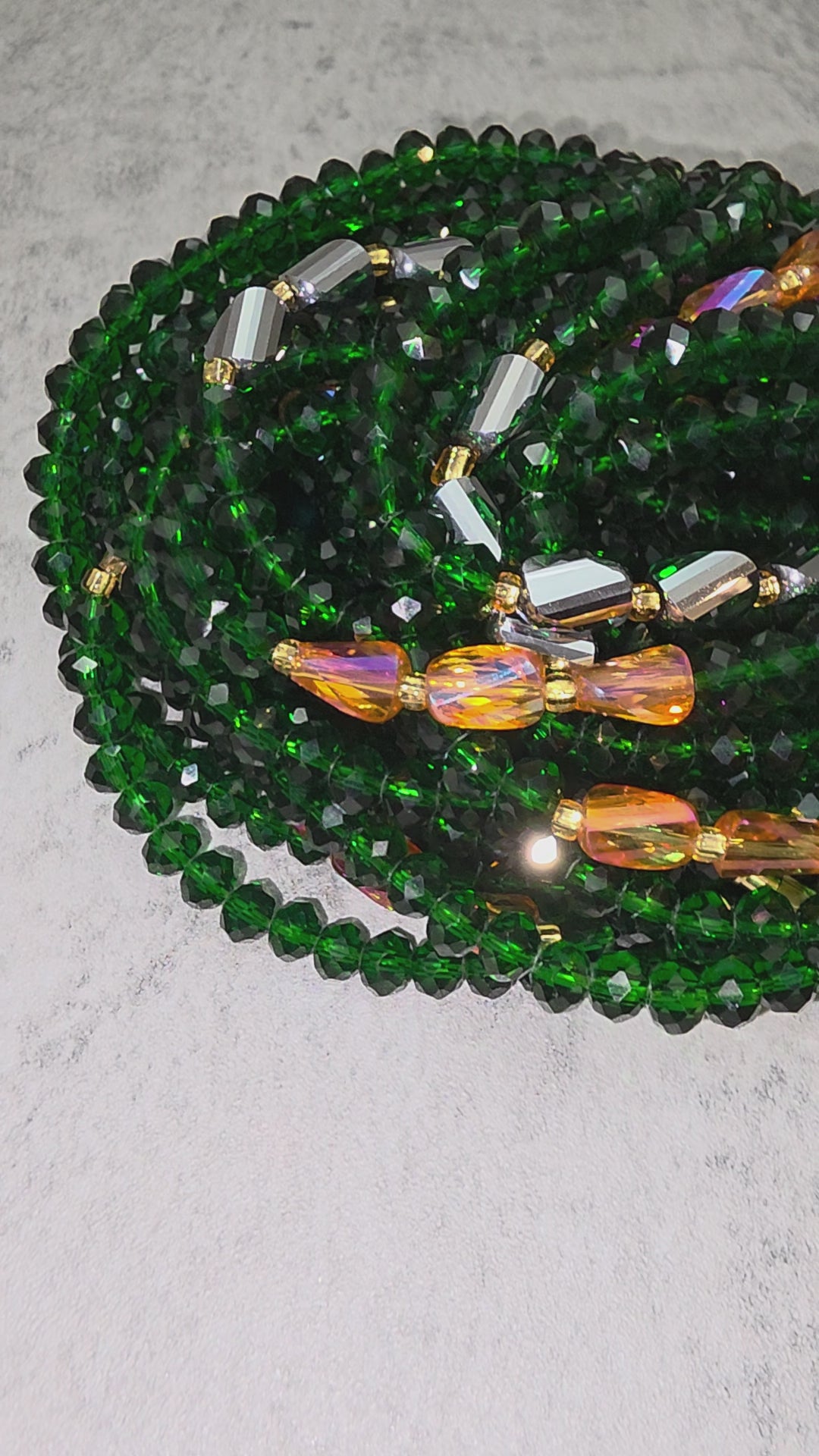 Emerald Depth Clasp Waist Beads